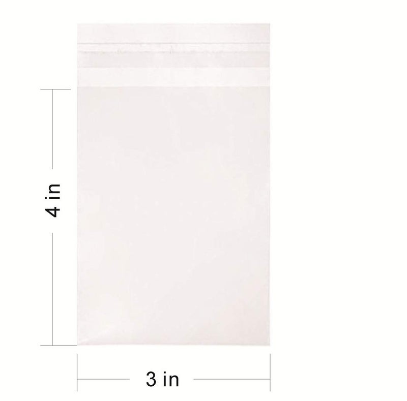 KoberrLi 3 x 4-inch Small Crystal Self Protective Bags Clear Resealable Cello Cellophane Bags for Candy Cookies Cards (100 Pack) - Image 2